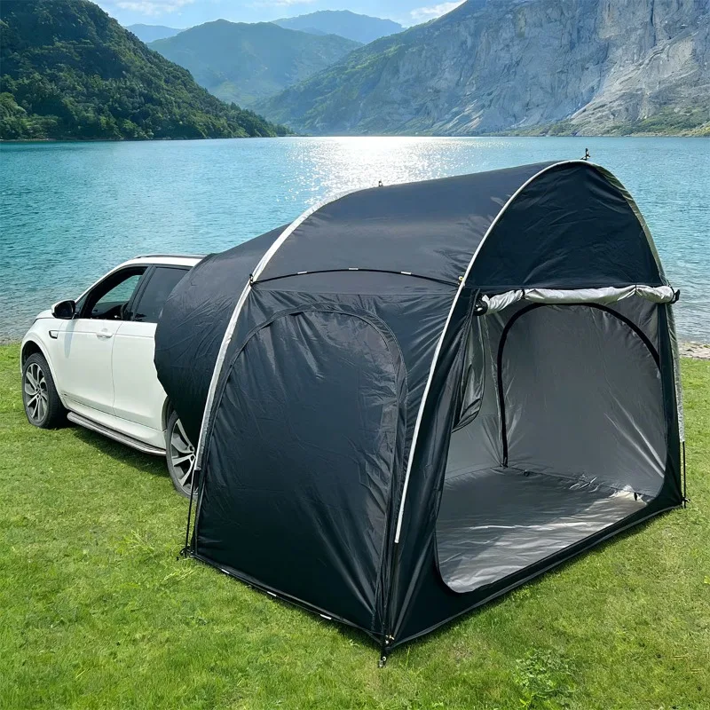 Outdoor self-driving tour car tail tent, portable camping large space car tail awning