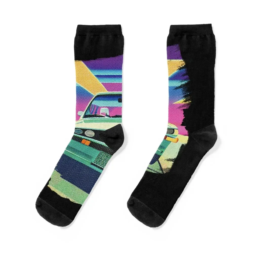 Synthwave Beemer Socks retro sheer hiphop Woman Socks Men's