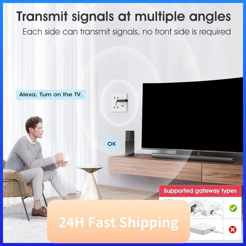 【2025 quente】 tuya zigbee ir mini casa inteligente controle remoto universal com temporização de voz para ventilador de tv ar condicionado