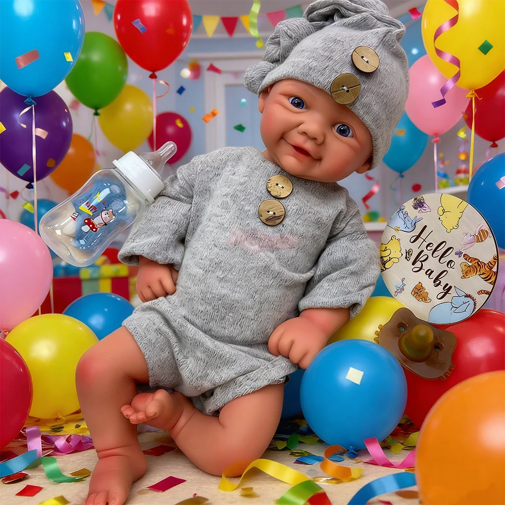 

Реалистичная кукла-реборн из мягкого силикона, 43 см, для купания, с ручной росписью, для девочек/мальчиков, цельносиликоновая, с улыбающимся лицом, ручной работы, новорожденный малыш