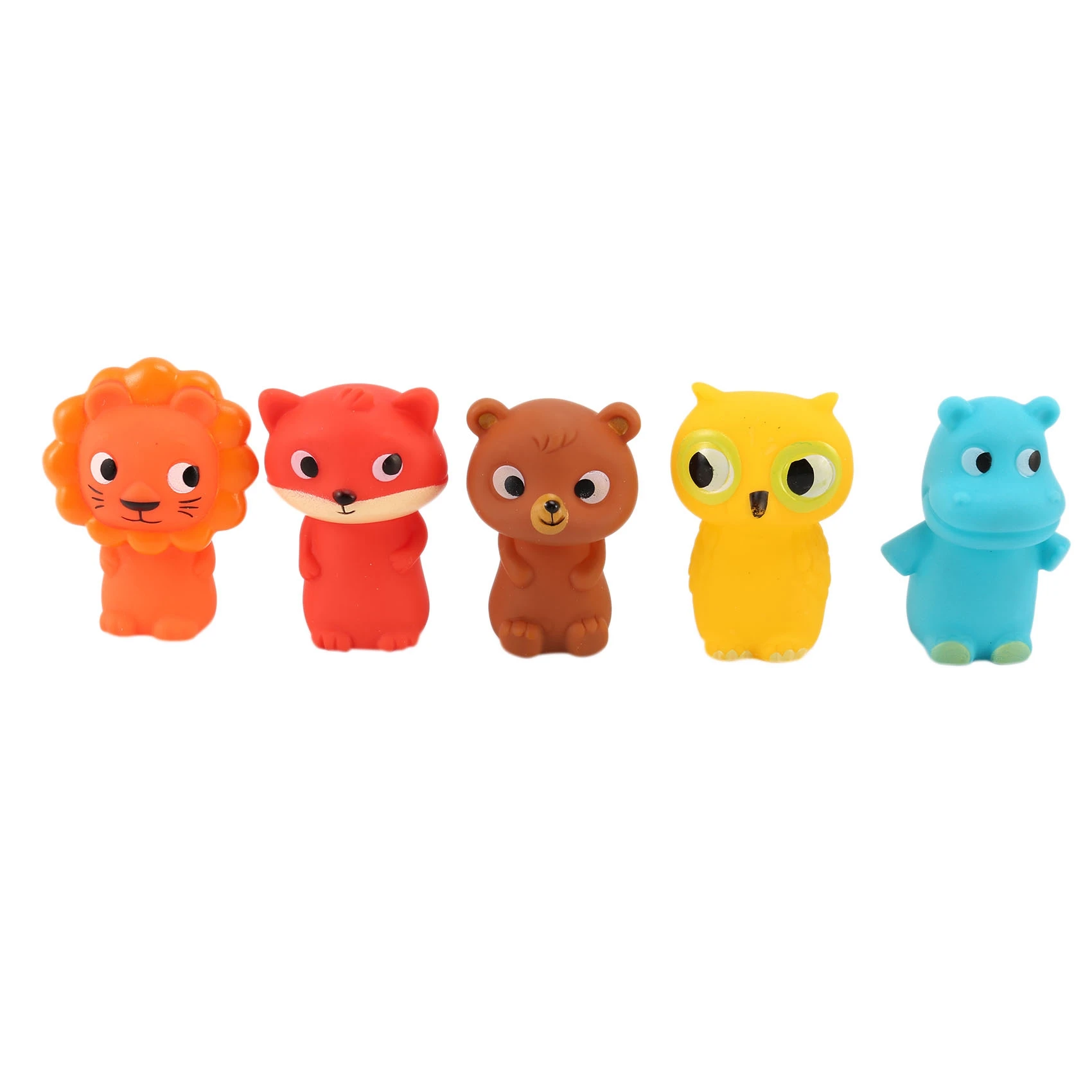 Finger Puppets for Children and Babies 5 Farm Animals BPA PVC Bath Toys Hand Puppets Doll Set Early Eductional Toy(A)