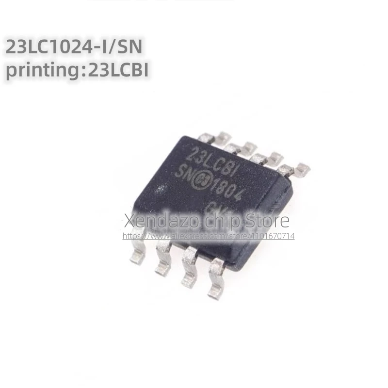 Silk Screen Printing Memory Chip, Pacote 23LCBI SOP-8, 23LC1024-I SN, 23LC1024, Original, genuíno, 5 peças por lote