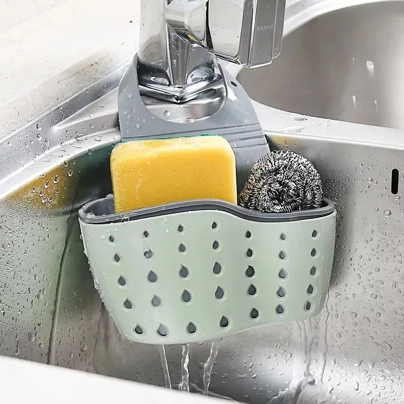Küche Waschbecken Halter Hängen Ablauf Korb Einstellbare Seife Schwamm Regal Organizer Bad Wasserhahn Halter Rack Küche Zubehör