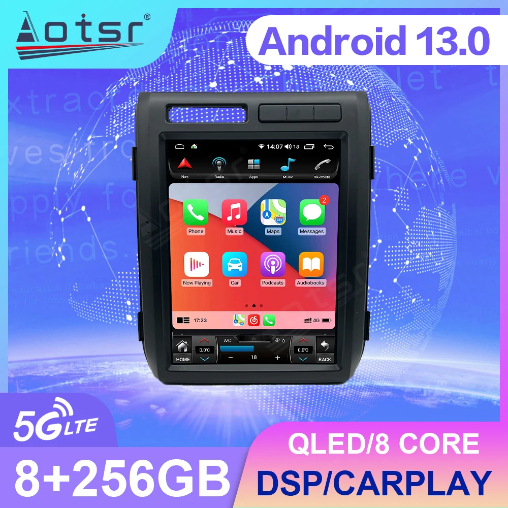 12.1 Inches Android 13 Tesla Style Car Radio For Ford F150 2009 2010 2011 2012 Multimedia Video Carplay Auto Stereo Head Unit