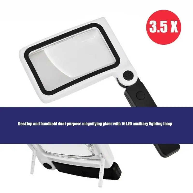 Ergonomische 3,50-fache Handlupe mit LED-Beleuchtung und Acryllinse D2RD