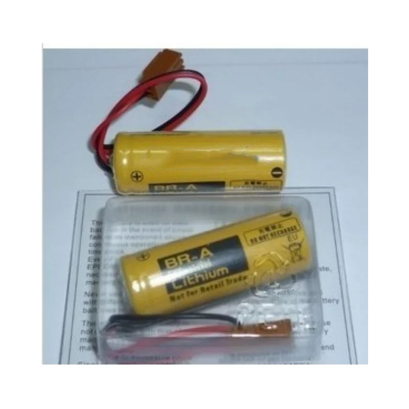 

2PCS Original New BR-A 3V Industrial Lithium PLC Battery With Brown Connector New Version (With LOGO)