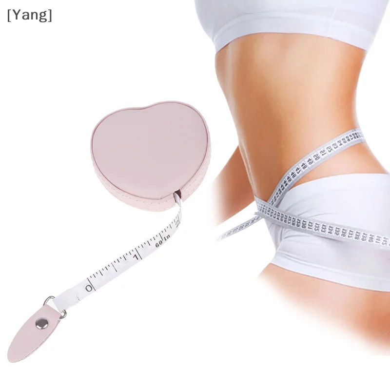 1.5m Cute Heart Shape Tape Measure Portable Flexible Ruler Soft Leather Wear Resistant Mini Ruler