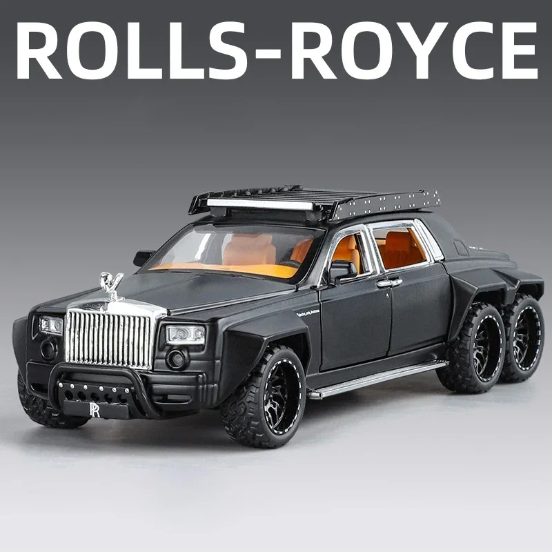 1:32 Rolls-Royce Phantom 6X6 Alloy Car Model Sound and Light Pull Back Children's Toy Collectibles Birthday gift