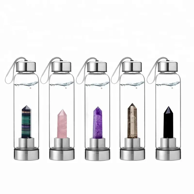 Healing Point Home Wand Quartz Bottle Gem Elixir Water Obelisk Diamond Colors Stone Crystal Natural