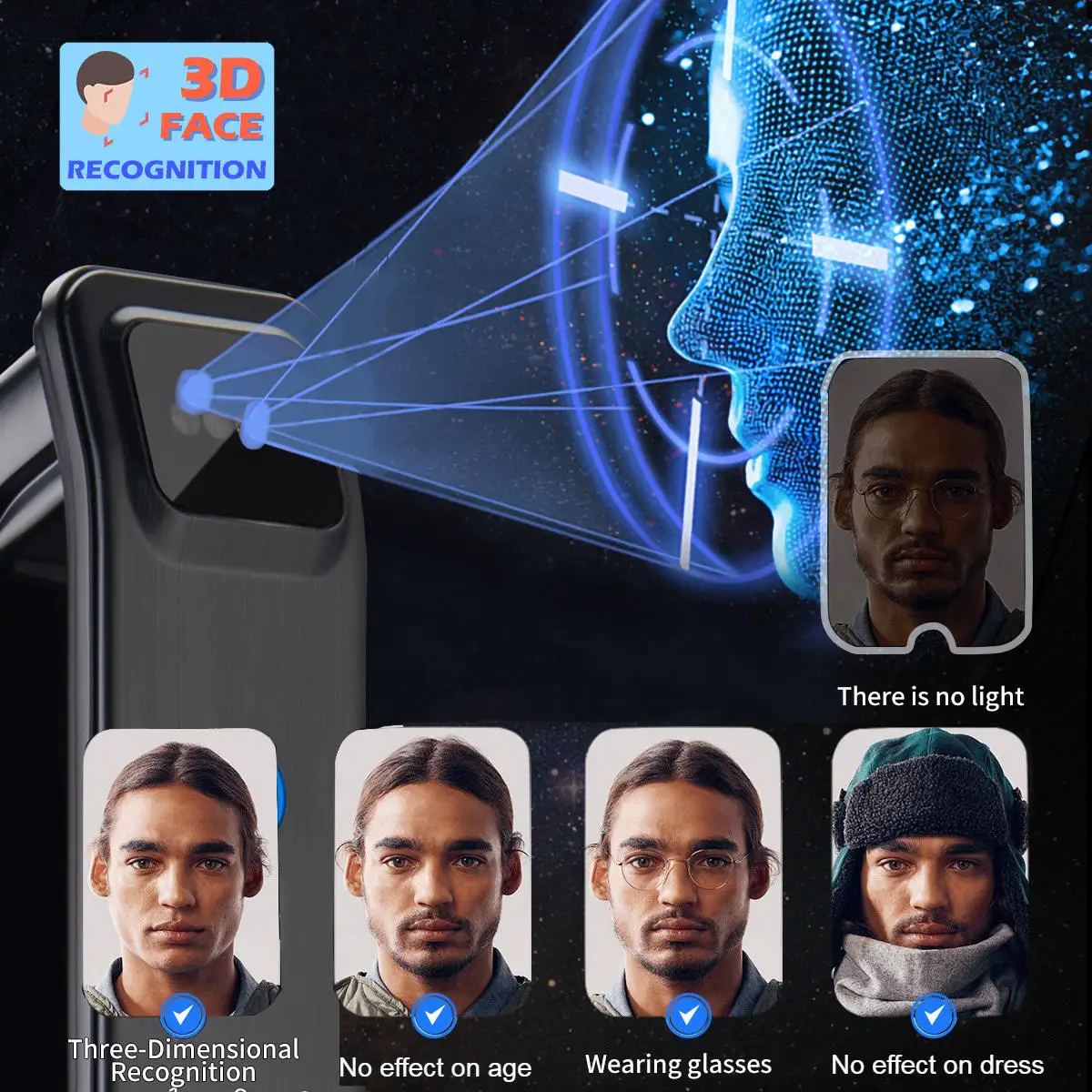 Factory Price  3D Face Recognition Digital Smart Door Lock With Camera  Full Automatic Wifi Fingerprint Keyless Door Lock
