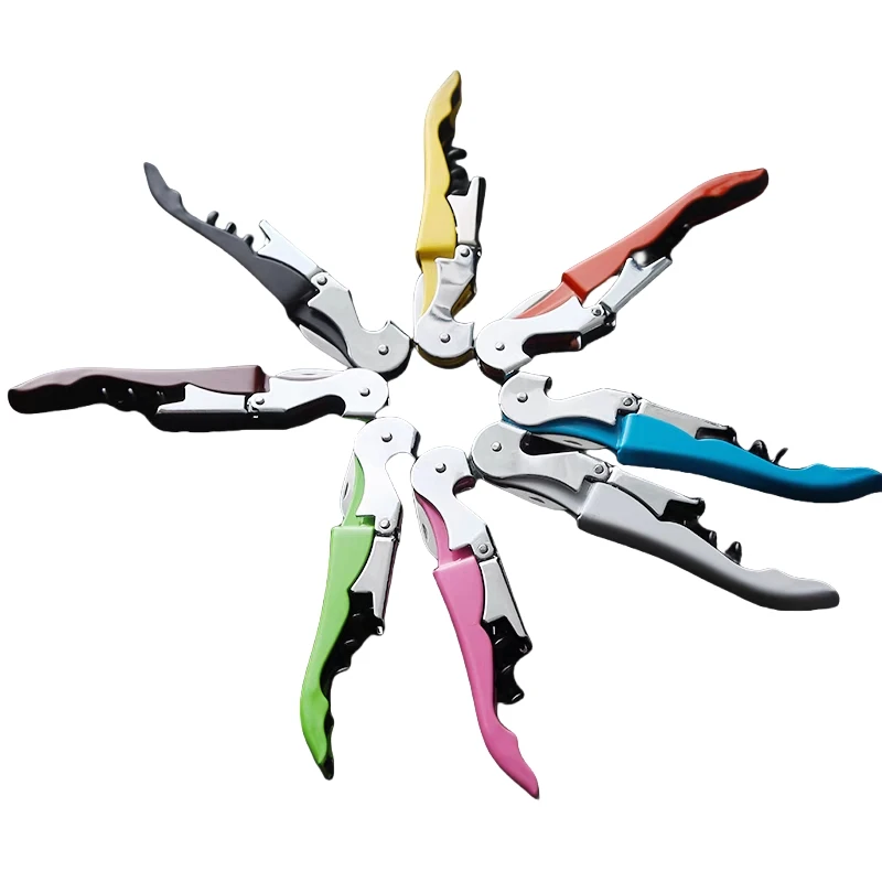 

11 Colors Wine Beer Bottle Opener Corkscrew Professional Double Hinge Waiters Wine Bottle Beer Cap Opener Bar Tools