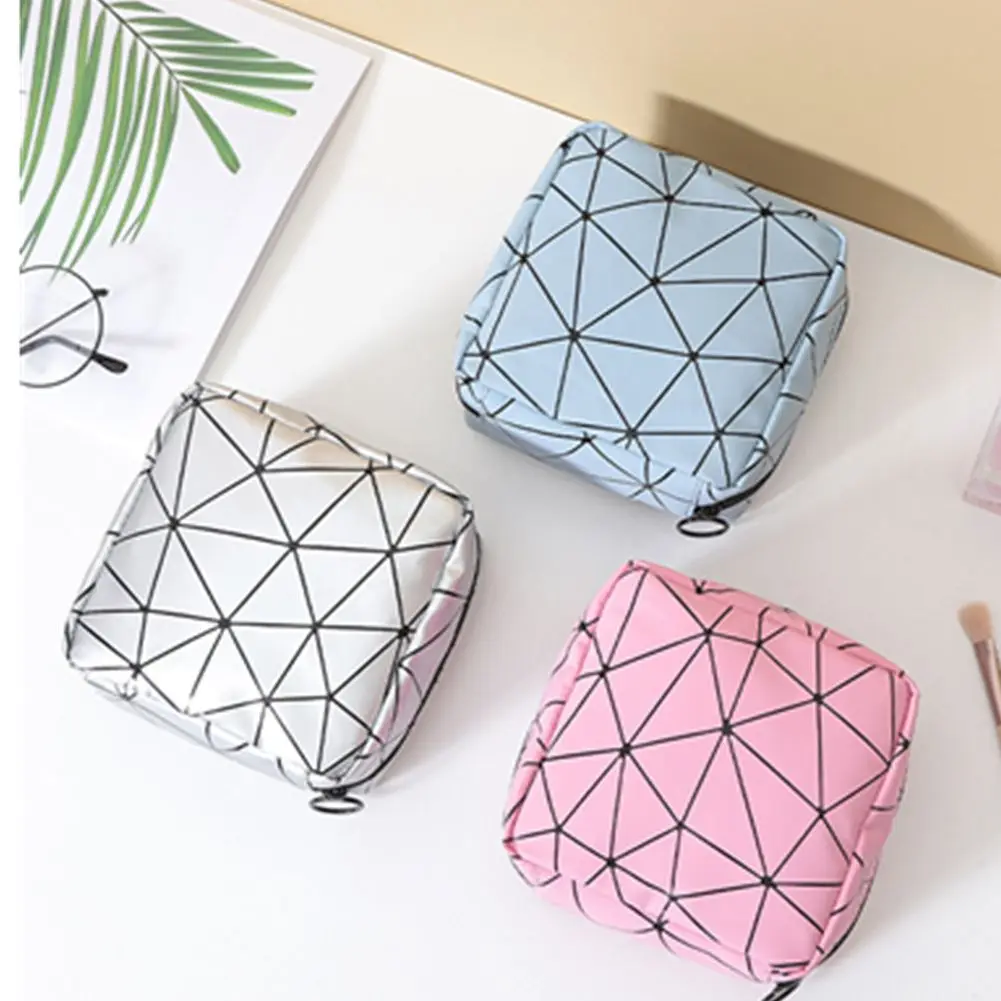 Multifunction Rhombus Pattern Portable Pad Pouch Bags Reusable Sanitary Napkin Bag Sanitary Napkin Storage Bag Storage Pouch