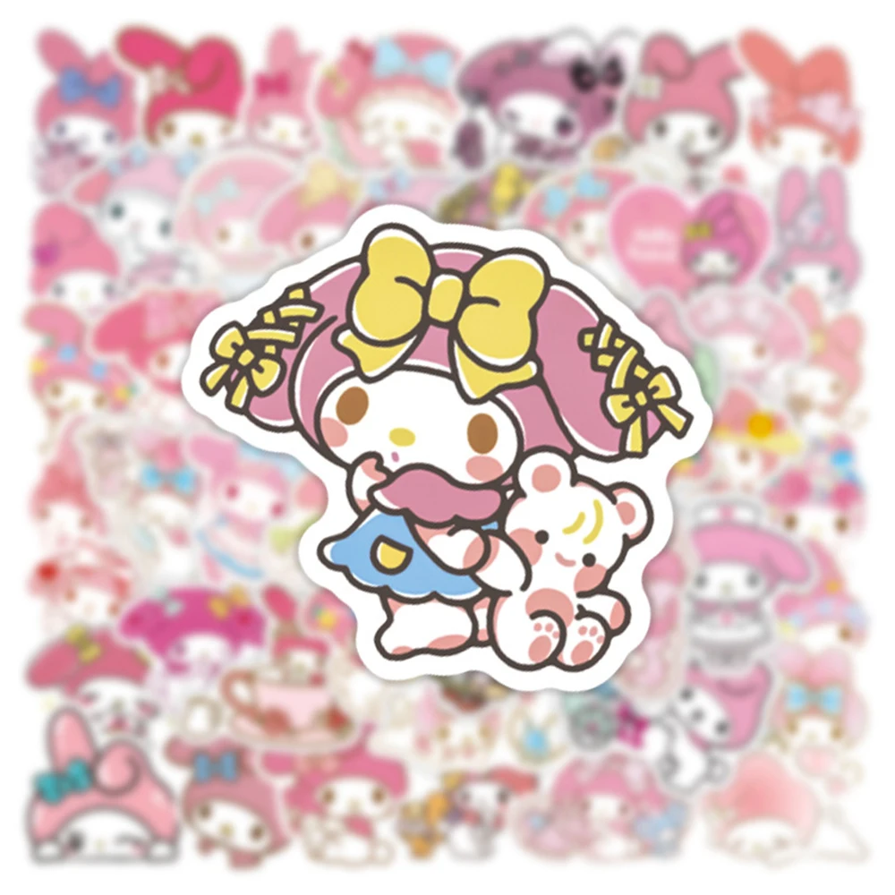 10/30/50pcs Kawaii Pink My Melody Stickers Sanrio Anime Cartoon Decals DIY Phone Case Water Bottle Diary Cute Girls Sticker Toy