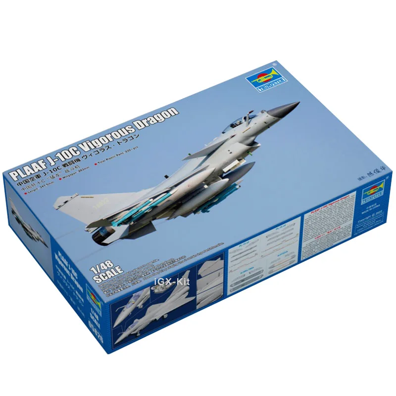 Trumpeter 05826 1/48 PLAAF J10 J0C J-10C Vigorous Dragon Fighter Aircraft Plane Plastic Assembly Model Building Kit Toy Gift