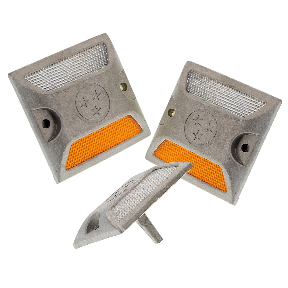 3Pcs Road Reflectors High Visibility Impact Resistant Pavement Markers for Roadside Driveway Parking Area Security Lighting