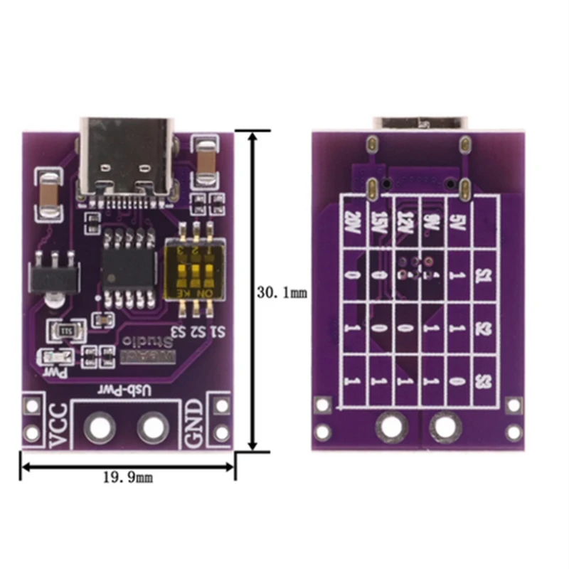 Type-C QC AFC PD2.0 PD3.0 to DC Spoof Scam Fast Charge Trigger Polling Detector USB-PD Notebook Power Supply Change Board Module