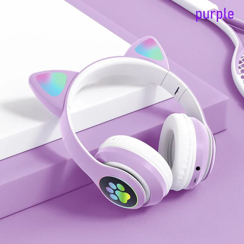 Bluetooth対応 ワイヤレスヘッドホン 猫耳付き マイク内蔵