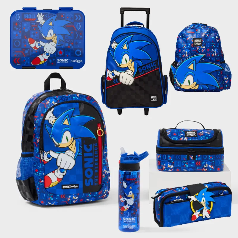 Nueva mochila Original de alta calidad para niños Sonic Blue Boy, bolsa para aliviar el estrés de dibujos animados, papelería de Anime de erizo, regalo para estudiantes