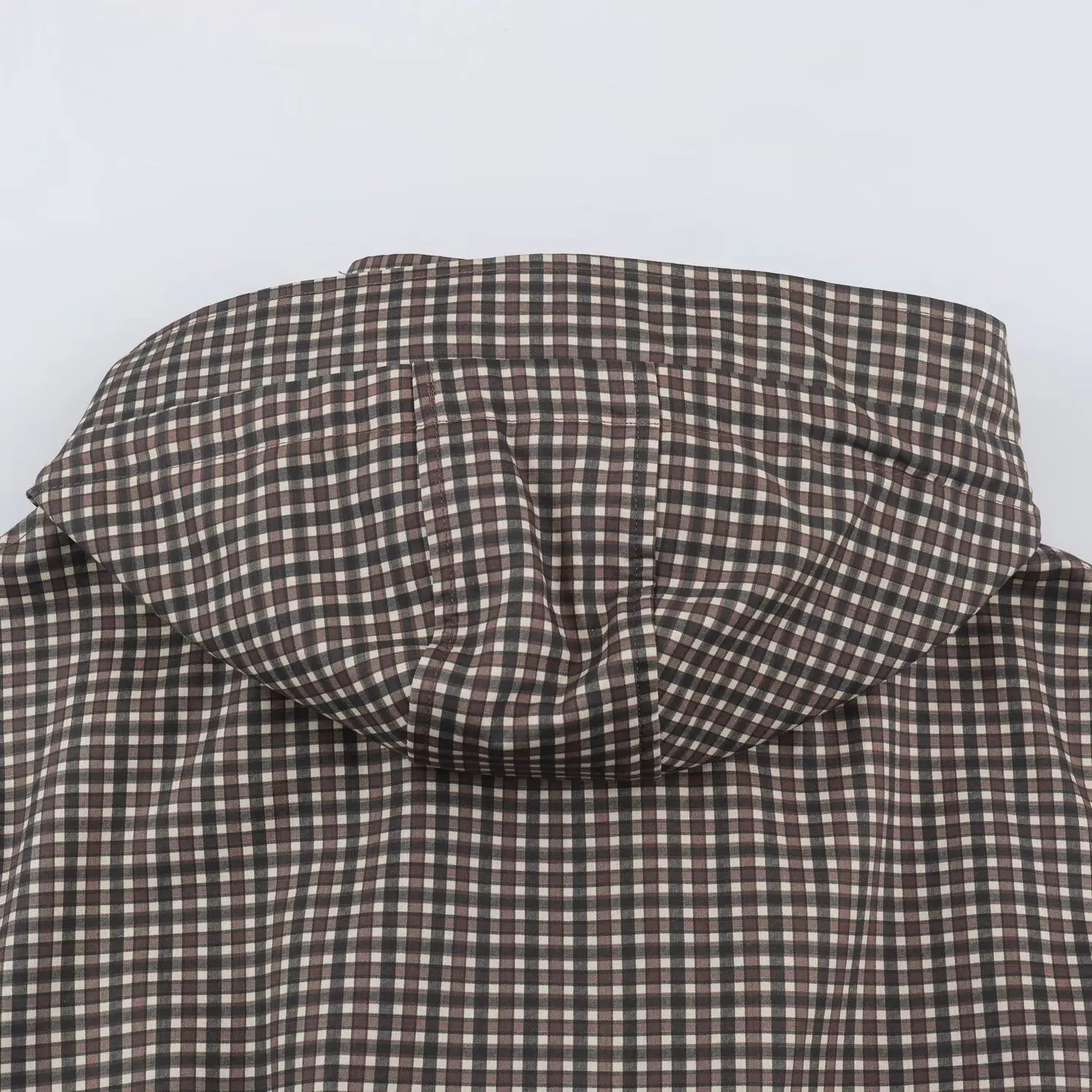 KONDALA Damen Freizeit-Kapuzenjacke im Karomuster, Vintage Pendlerjacke mit Reißverschluss und Taillenbund, Herbst 2026, Trendige, elegante, lockere Streetwear-Jacke – Detail 15