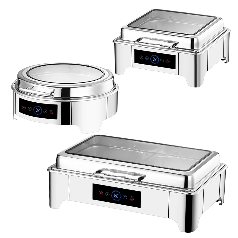 Modern Stainless Steel Chafing Dish Set With Electric Heater Buffet Stoves Food Warmer For Catering & Parties