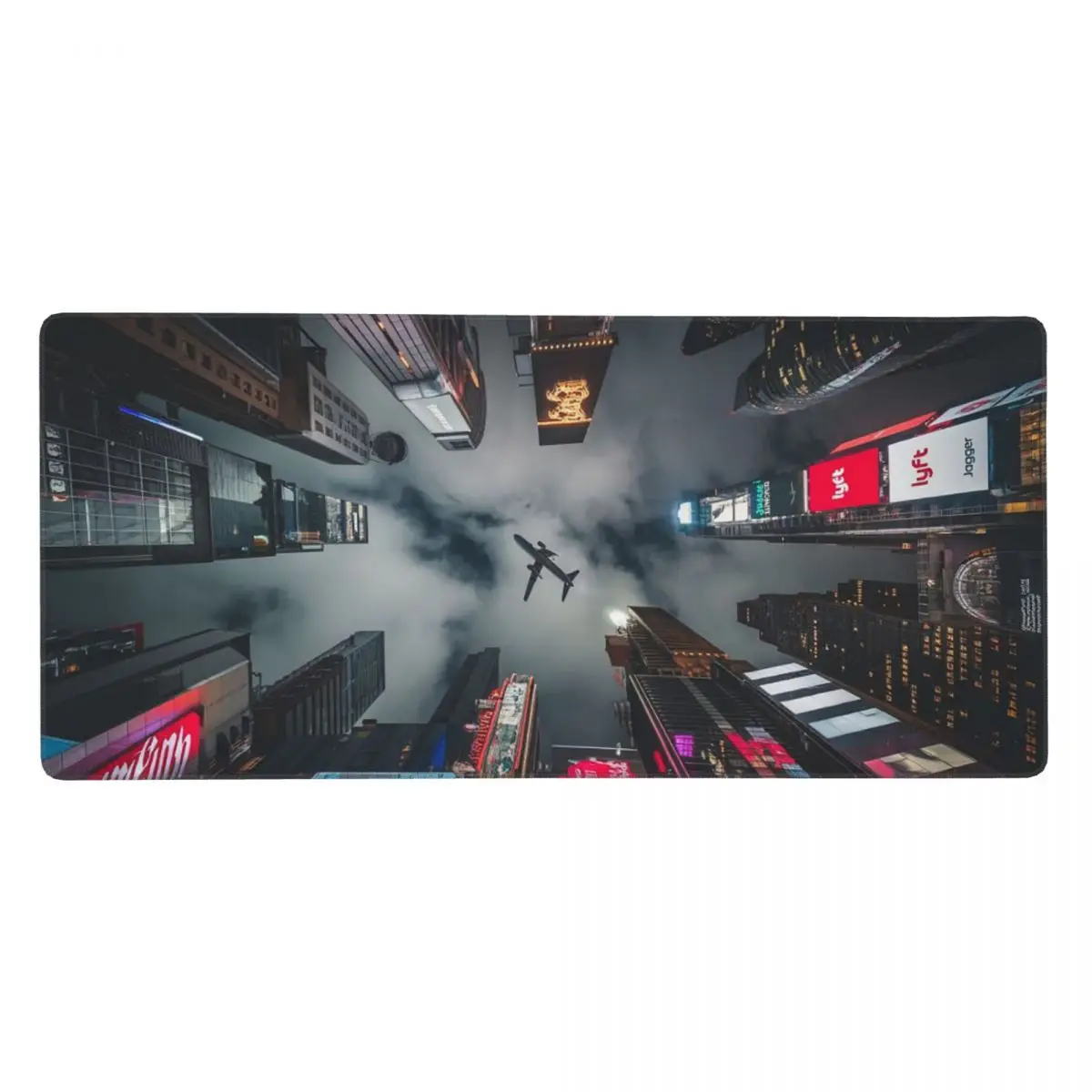 Aviation Aircraft Cool Airplane Over The City Large Mouse Pad Computer Keyboard Mouse Mat PC Laptop Desk Mat Office Table Mats
