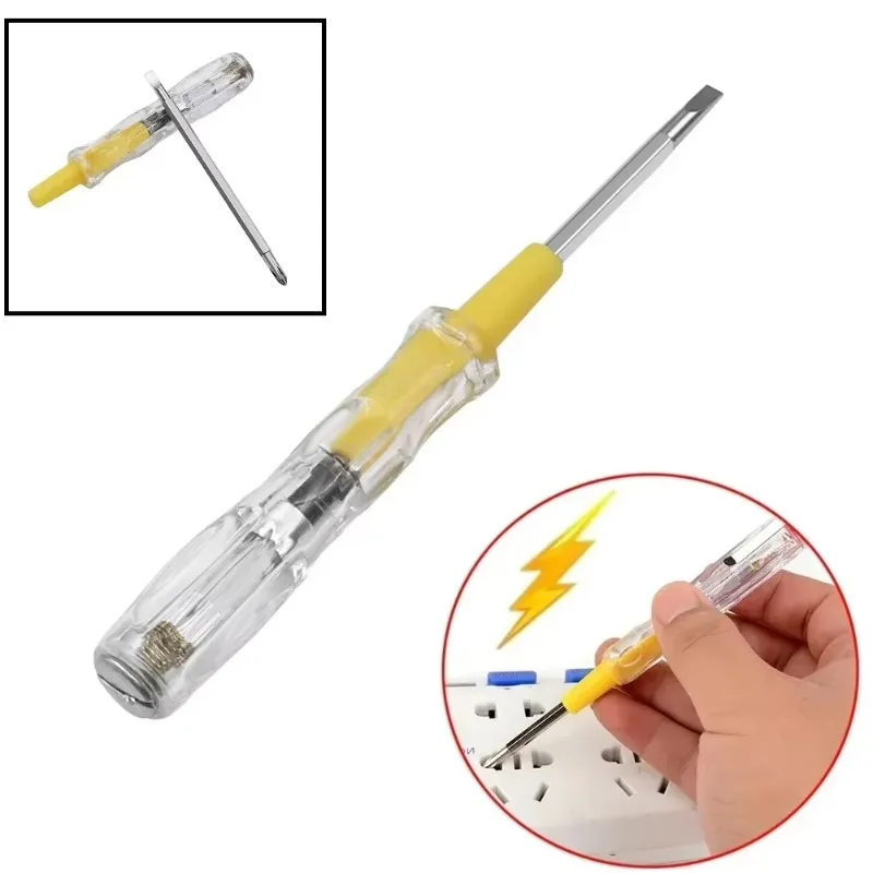 1PC 100-500V LED Electric Test Tester Pen Double Head Screwdriver Multifunctional Test Pen Household Test Pen