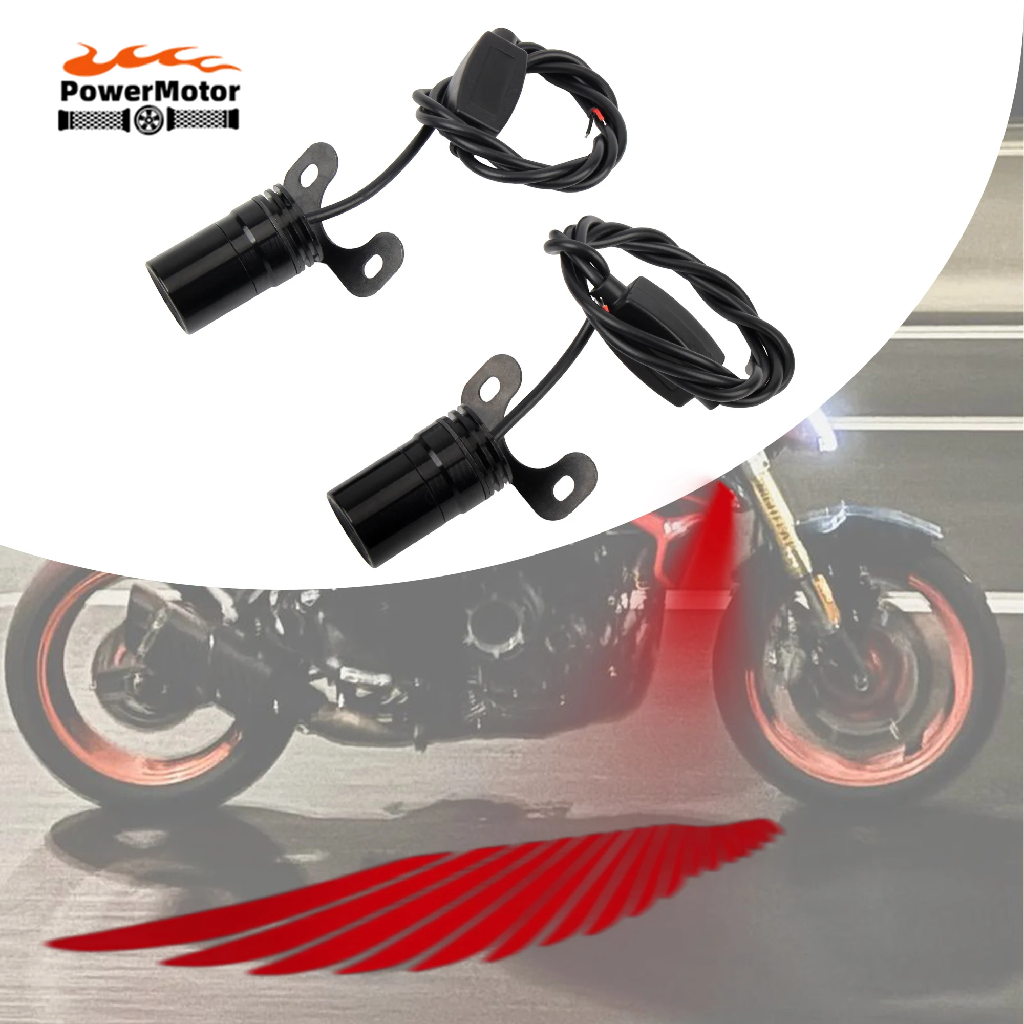 

2PCS Universal Motorcycle LED Chassis Lights Angel Wing Projection Lights for Harley Honda Scooter Modified Decorative Lights