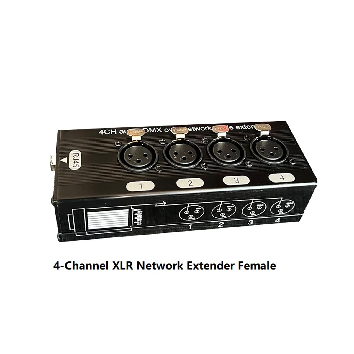 1Pair 4-Channel 3-Pin XLR Audio and DMX over Network Cable Extender, DMX512 Network Signal Extender 1 Male+1 Female