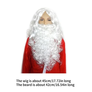 الكبار حفلة عيد الميلاد تأثيري سانتا كلوز زي اللحية الباروكات قبعة نظارات قفازات حمراء فاخرة 1 قطعة 5 قطع أفضل 8 مبيعات لحية وشعر مستعار لسانتا كلوز - رقم 8
