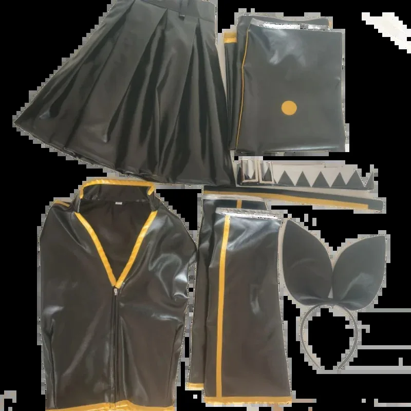 

Candy 2025Women Men Rin Cosplay Costume Wig Anime Game Adult Unisex Leather PU Top Dress Suit Halloween Punk Party Outfit Unifo