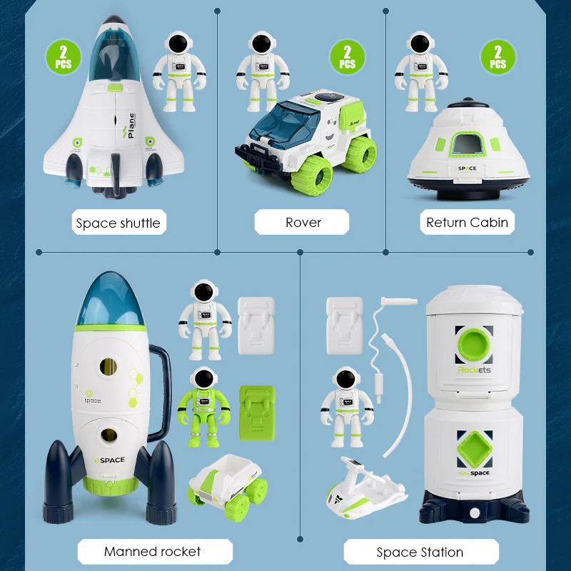 Uap Montessori Pendidikan Astronot Pesawat Ulang-alik Stasiun Penerbangan Roket Seri Anak-anak Eksplorasi Ilmiah Teka-teki Mainan Acousto