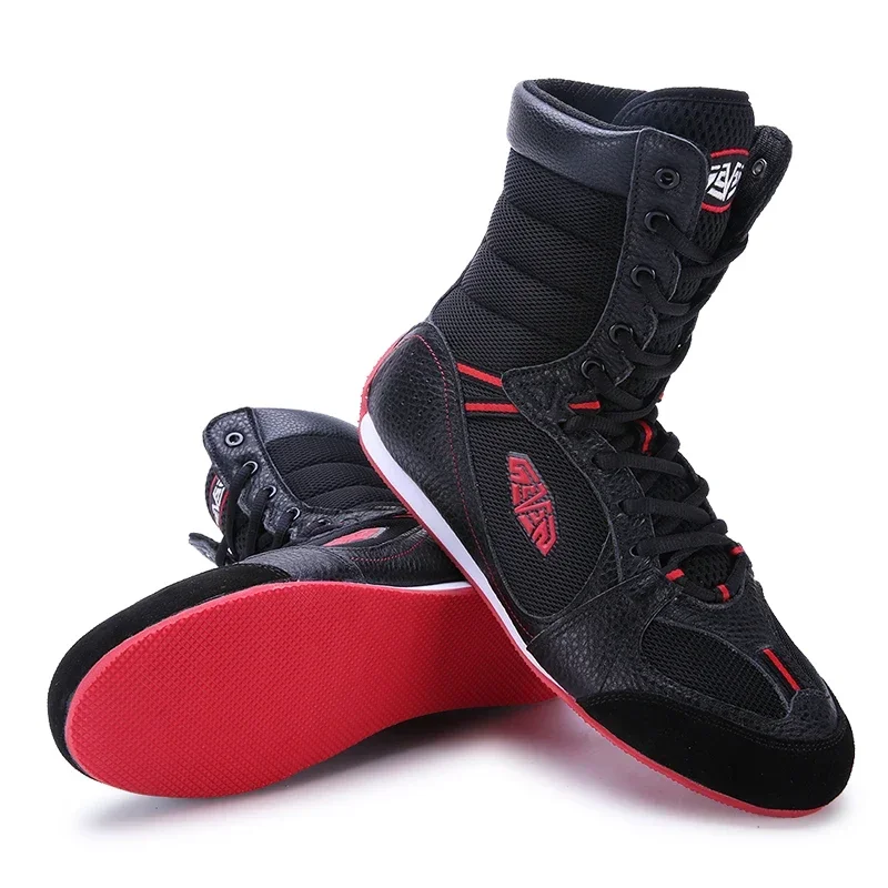 Brand Boxing Shoes Professional Wrestling Shoes Men Black Red Gym Shoes Mens Luxury Man Non-Slip Fighting Boots Big Boy 2024 New