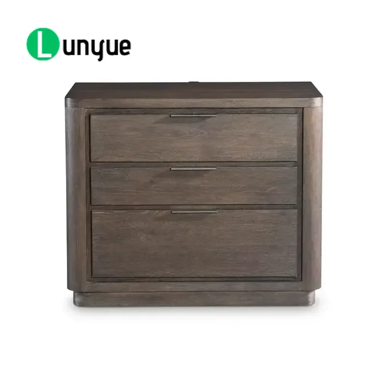 Modern Wood Grain Bedside Table Nightstand Storage Cabinet for Bedroom Living Room Furniture Home Decor Durable Stylish
