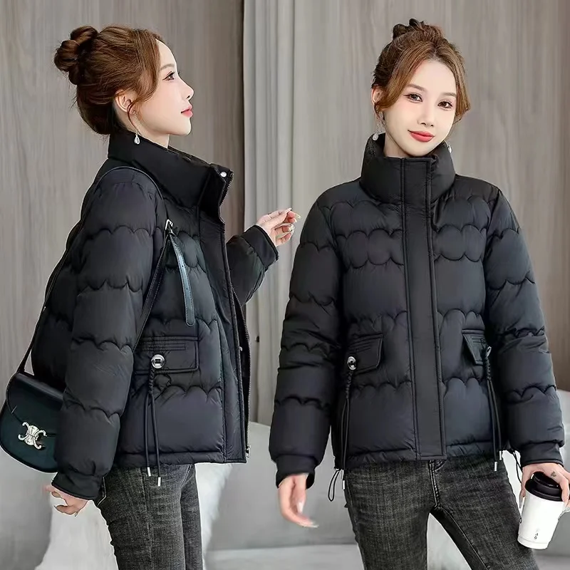 Koreaanse Mode Korte Katoenen Damesjack Herfst Winter Losse Pasvorm Dames Winter Overjas 2024 Lange Mouwen Dames Parka 'S Top