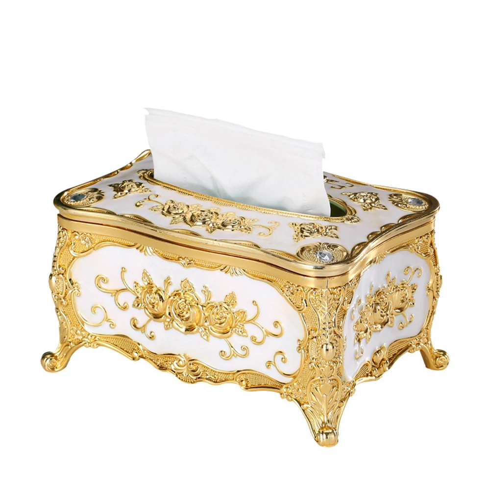 New Luxury European Tissue Box Cover Case Rectangle Houseware Plastic Paper Napkin Holder Hotel Home Decor Organizer Paper Box