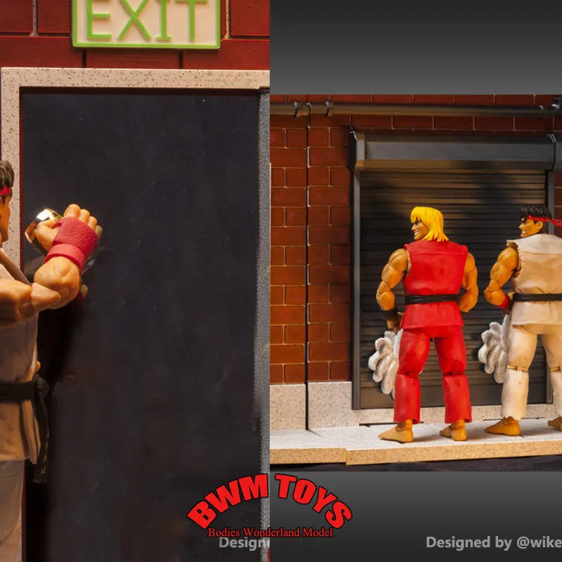 

In Stock Wikeetoys 1/12 Scale Soldier Scene Accessories American Mini Street Openable Doors For 6Inch Action Figure Doll