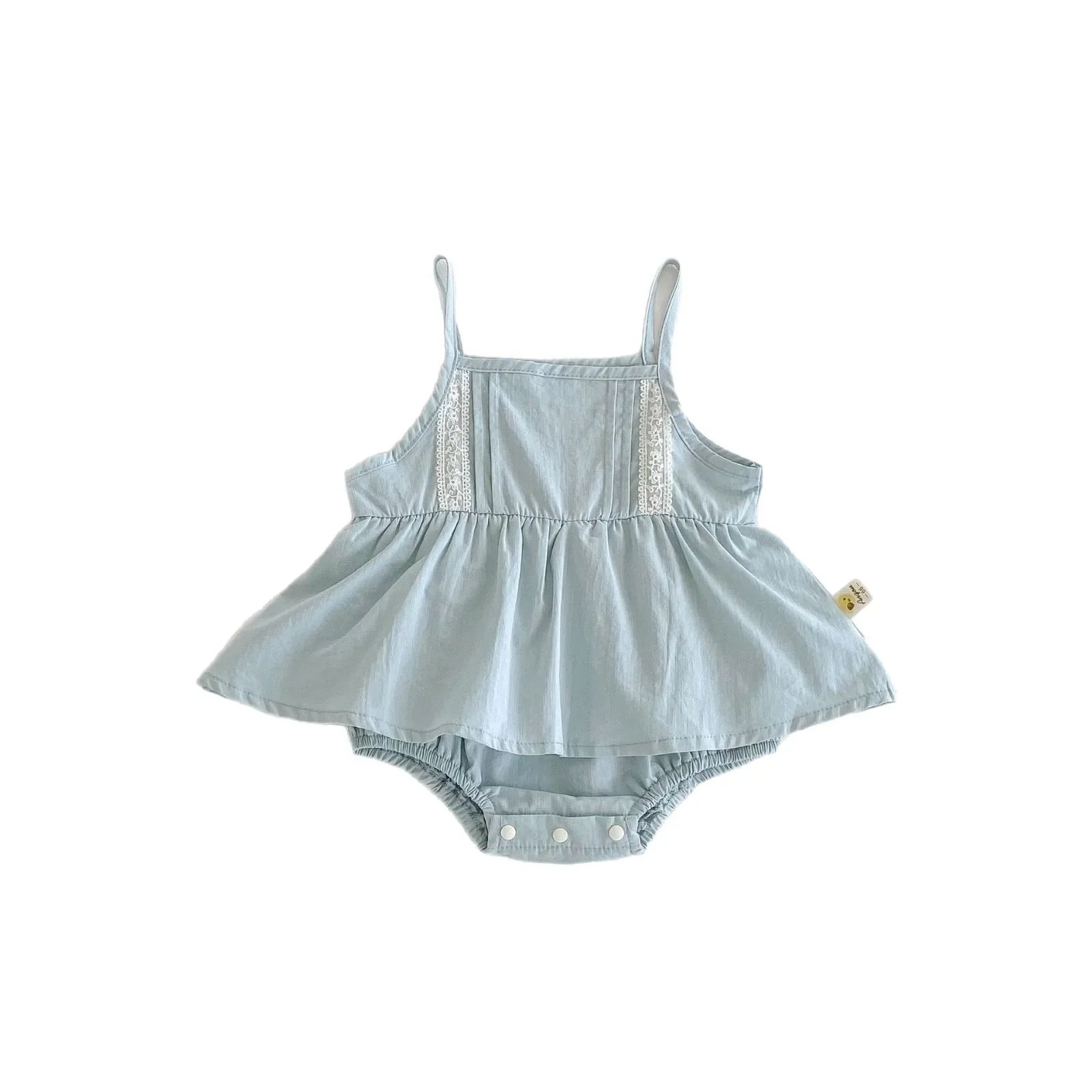 Baby Summer Clothes Thin Dress Girl Baby Sleeveless Hundred Day Banquet Climbing Dress Western Style Strap Bag fart romper skirt