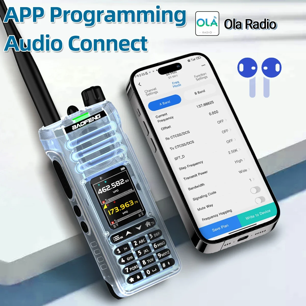 BAOFENG UV-36 PRO Two-Way Radio Walkie Talkie Ham Radio AM FM LSB USB  FM/AM/LSB/USB/CW VOX APP Programming Finger PTT Receiver