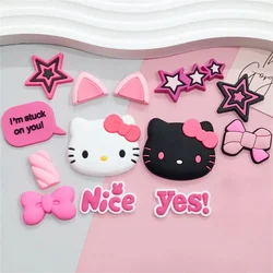 Miniso hello kitty sanrio gato dos desenhos animados 1 pçs diy sapato encantos acessórios fivela tamancos sandálias pino decorar presente da menina