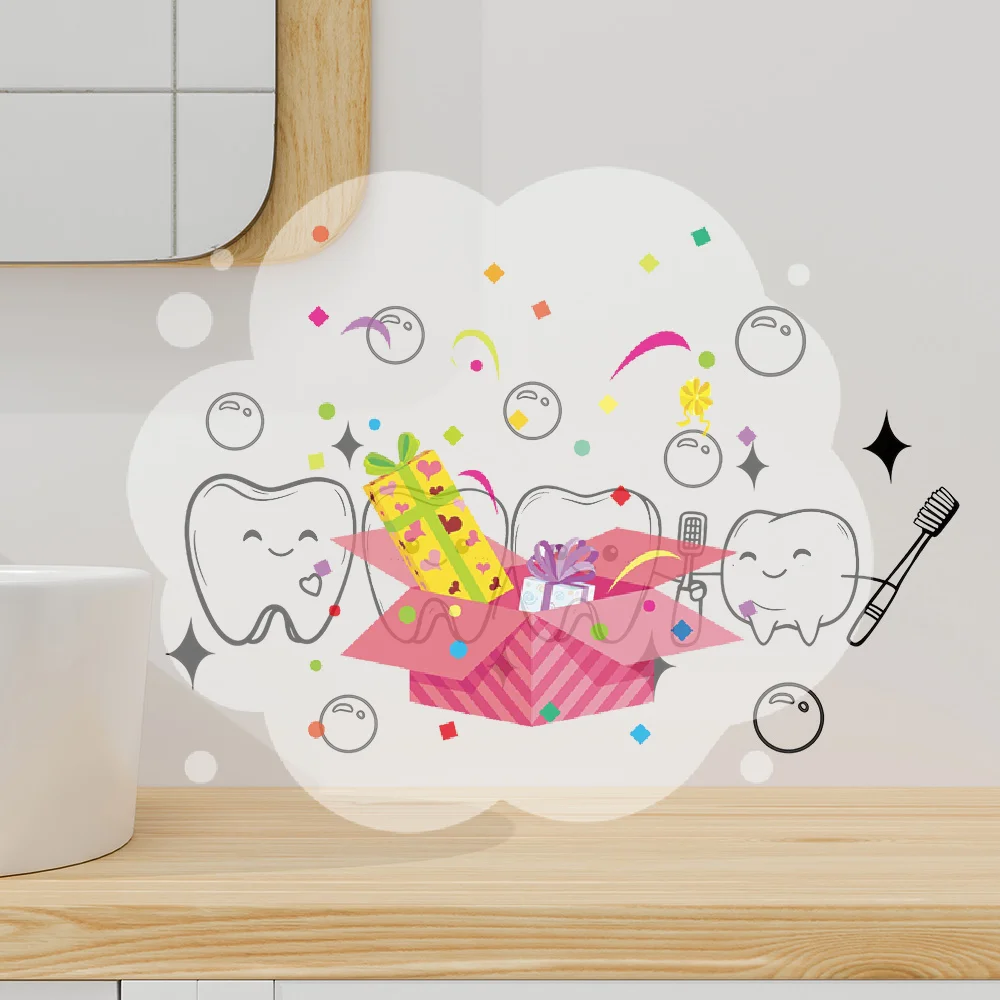 Home Bathroom Wash Basin - Naklejka ścienna z motywem zęba z