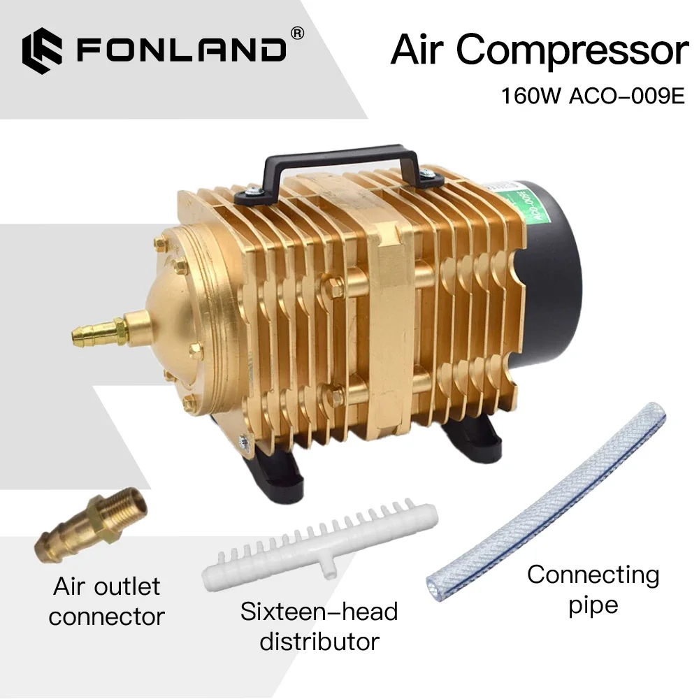 

FONLAND 160W ACO-009E Air Compressor Electrical Magnetic Air Pump for CO2 Laser Engraving Cutting Machine