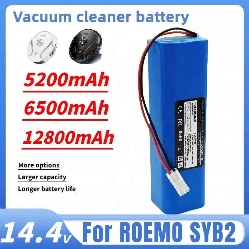 

14.4v For ROEMO SYB2 Robot Vacuum Cleaner battery Original Accessories Lithium Battery Rechargeable Battery Pack 6800mAh.4s2p