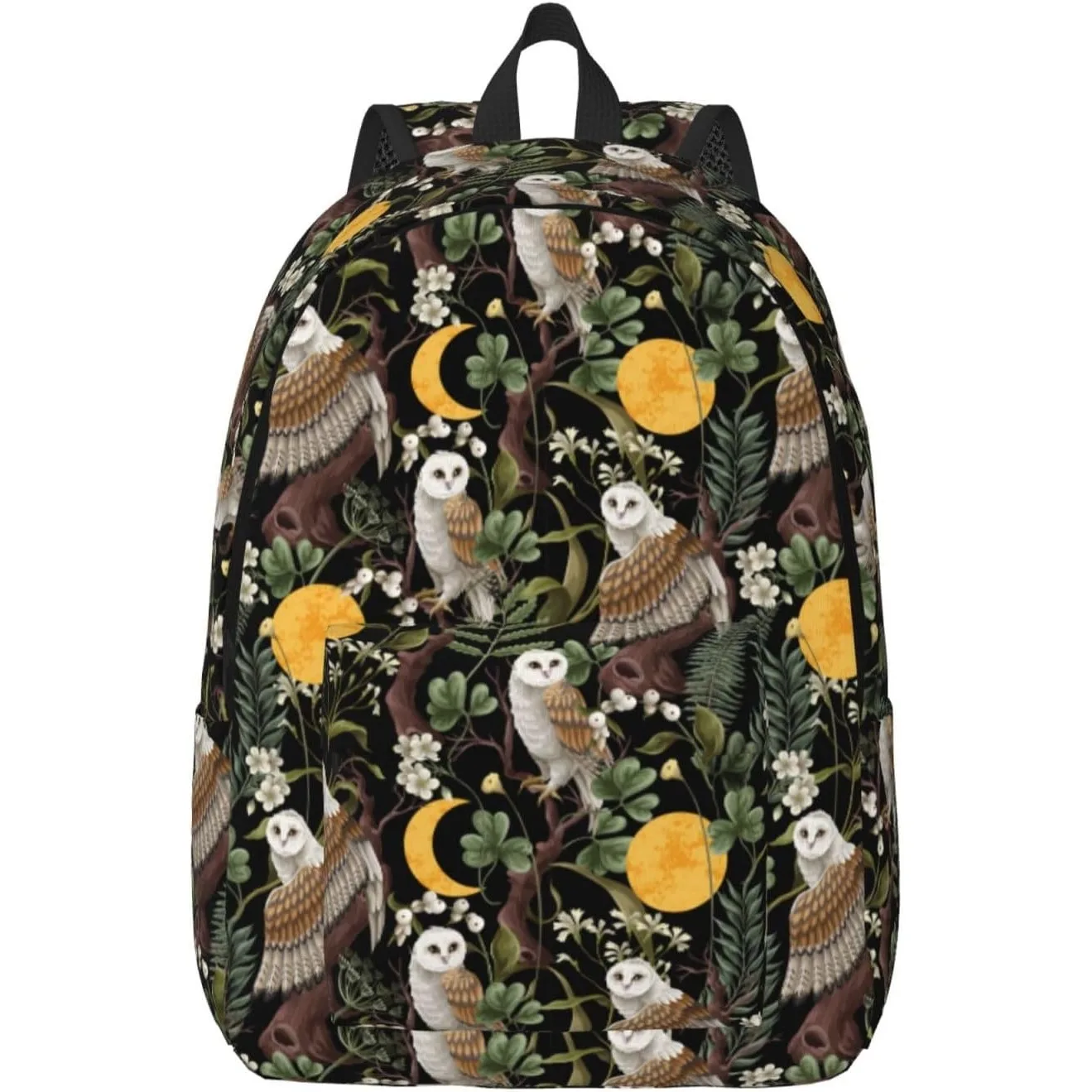 

Owls And Plants Lightweight Canvas Backpack, Backpack For Women Men Couples, Travel Laptop Backpack