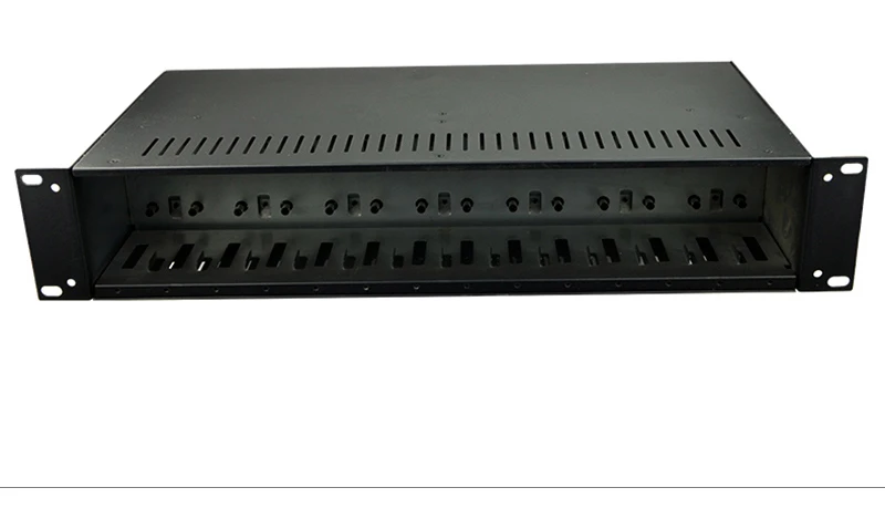 Imagem -03 - Fibra Óptica Media Converter Rack Mount Chassis Vazio Rack Mount Chassis Fonte de Alimentação Simples ou Dupla 2u 14 Slots 19