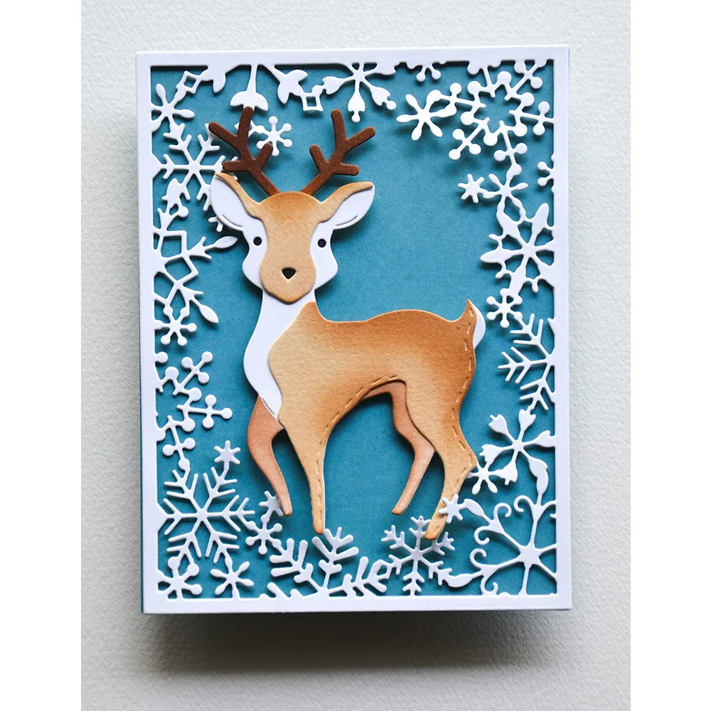 Lucky Goddess Metal Cutting Dies Snowflake Frame Diy Scrapbooking Photo Album Decorative Embossing Paper Card Crafts