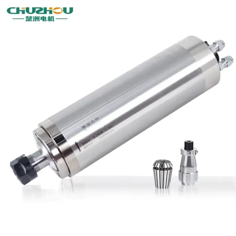 2.2 kw 2200w Water Cooling Spindle Motor 4 Bearing 2.2kw Er20 Water Cooled 80mm 220v 380v Electric Spindle for Engraving