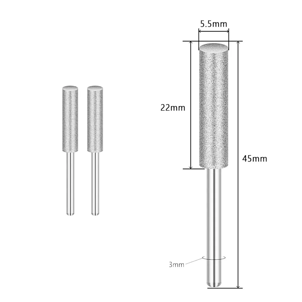 2PC Diamentowa ostrzałka do pił łańcuchowych Pilnik łańcuchowy 4,0 mm 4,8 mm 5,5 mm Polerowanie metalu Trzpień 3 mm Głowica do ostrzenia pił elektrycznych Narzędzie ścierne