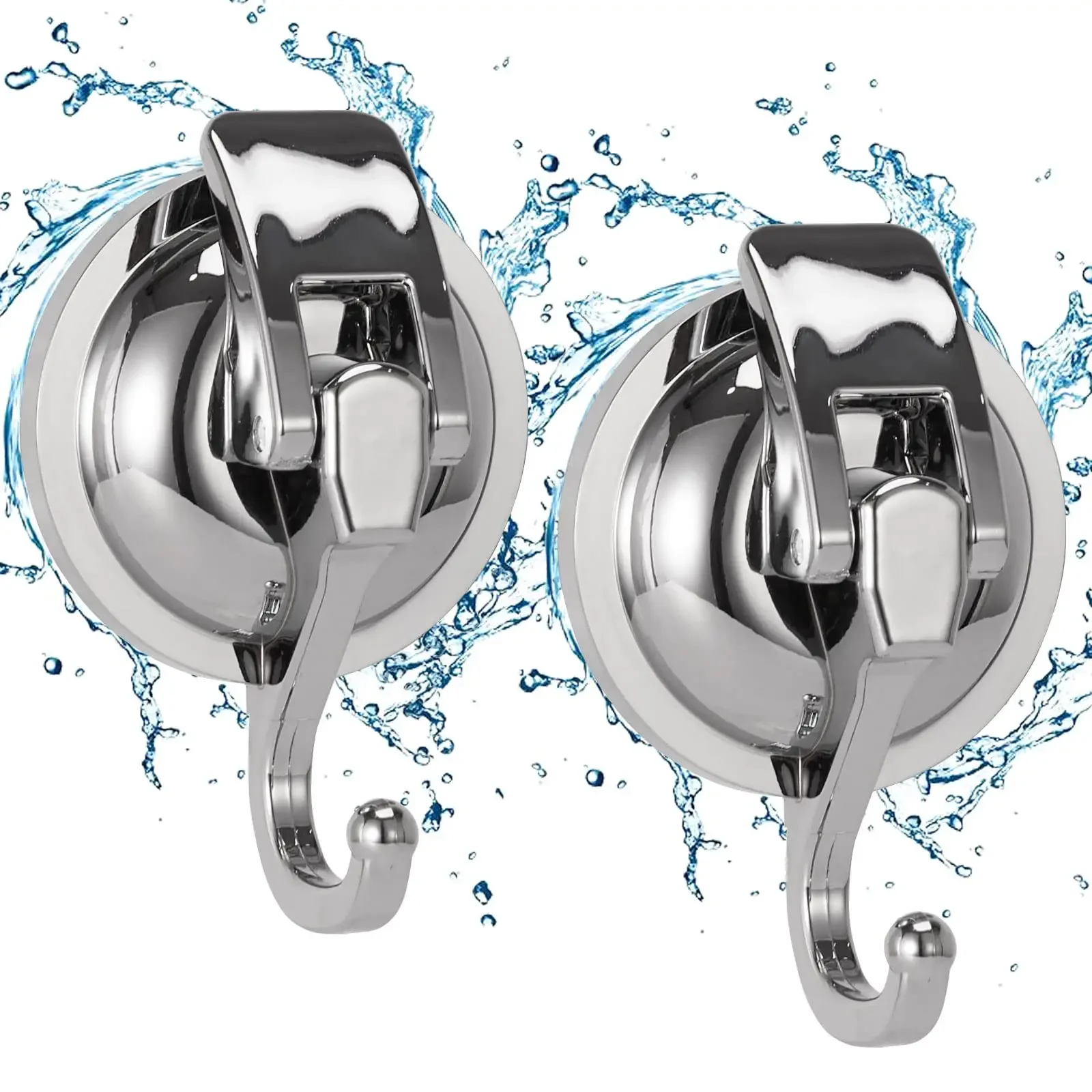 2pcs Suction Cup Hook, Strong Non Punching Vacuum Adhesive Hook, Wall Suction Without Trace, Bathroom, Kitchen Shelf Hook