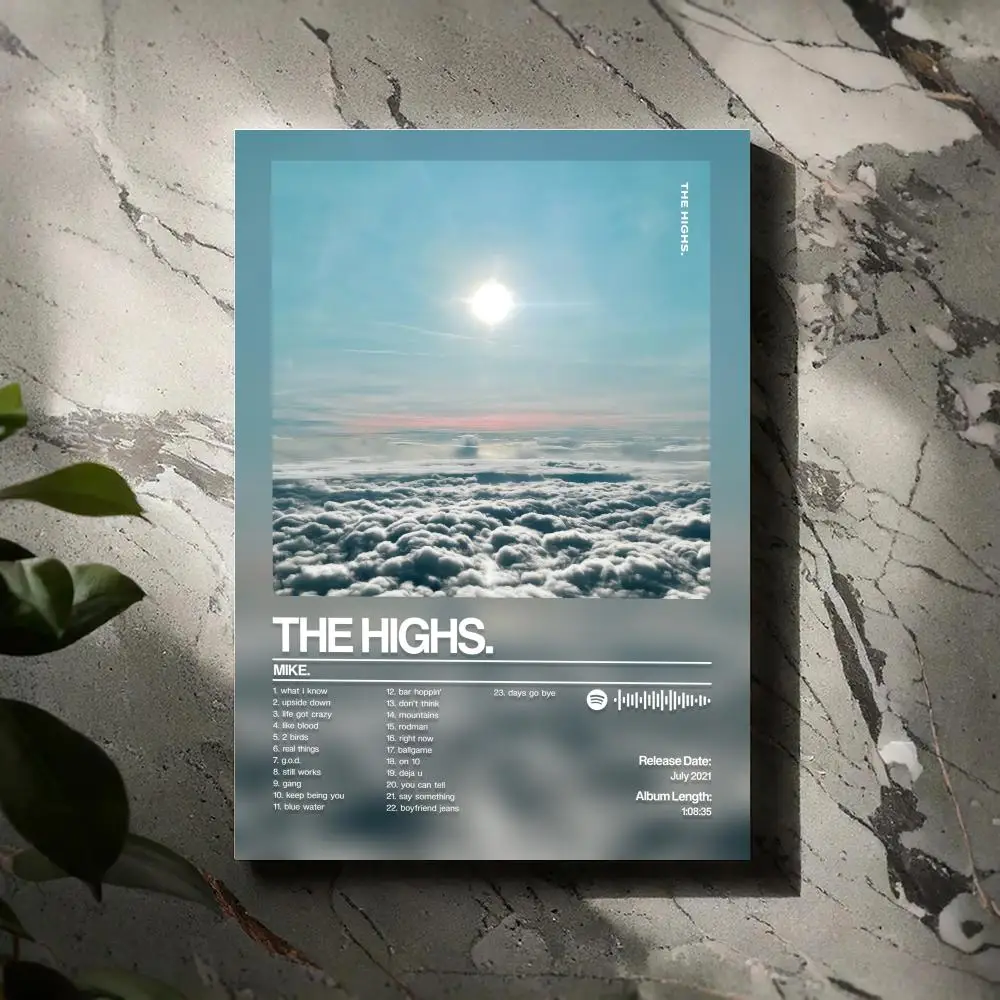 

The Highs Mike Poster Prints Canvas Painting Wall Art Picture Living Room Home Decor Tracklist Music Album Cover