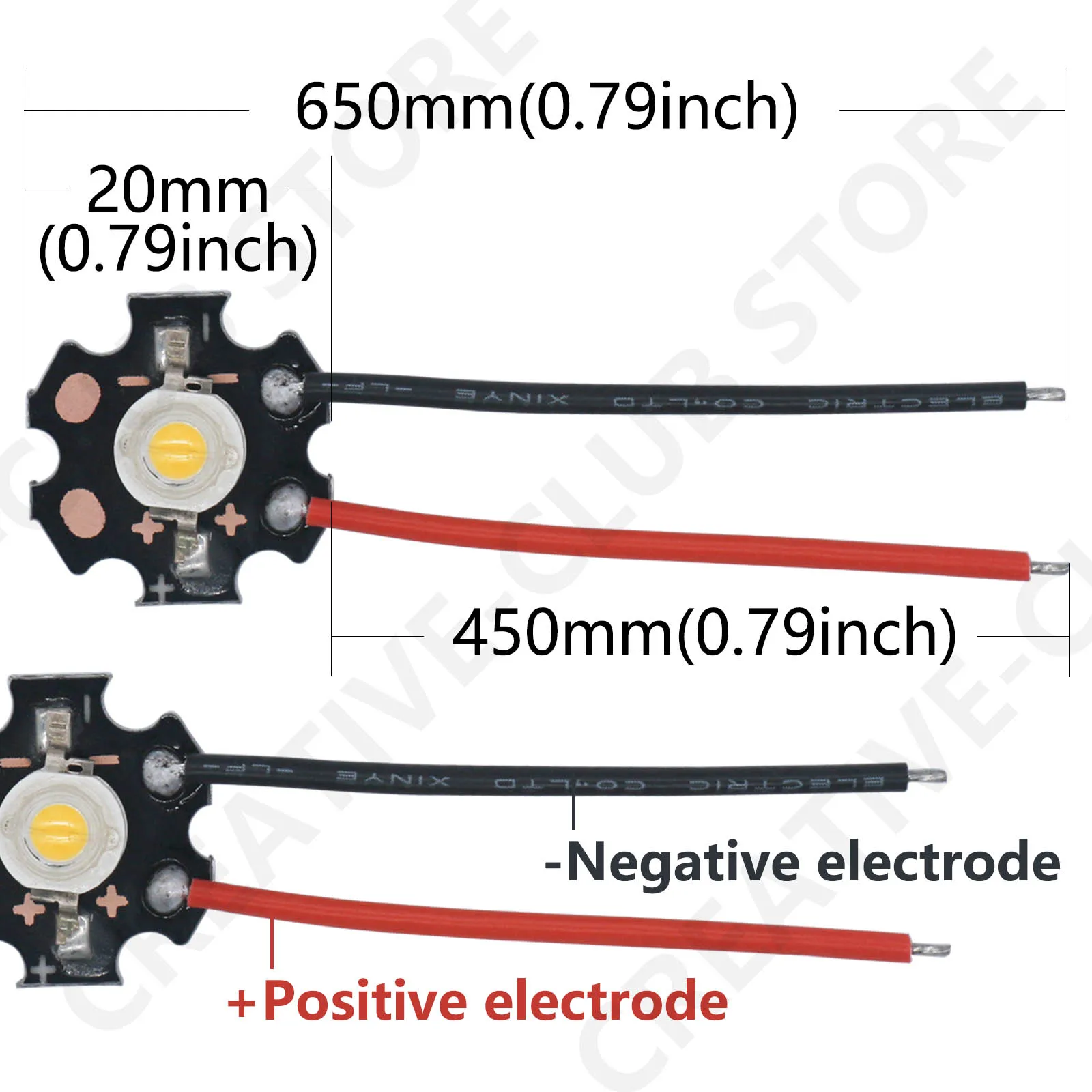 10 قطعة 1 واط 3 واط 3 فولت 20 مللي متر عالية الطاقة LED مع سلك رقاقة المصباح الكهربي PCB مع WireSMD COB الثنائيات 2000 كيلو 3000 كيلو 4000 كيلو 6500 كيلو أحمر أخضر أزرق #4
